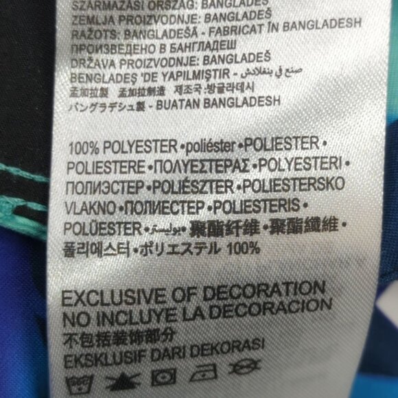 Hurley Mens Graphic Swim Trunks Size 18/29 Blue Green Polyester - Picture 10 of 12